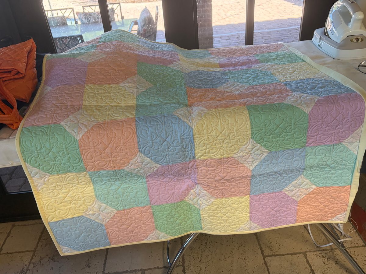 Pastel Baby Quilt — handmade quilt in soft pastel colors