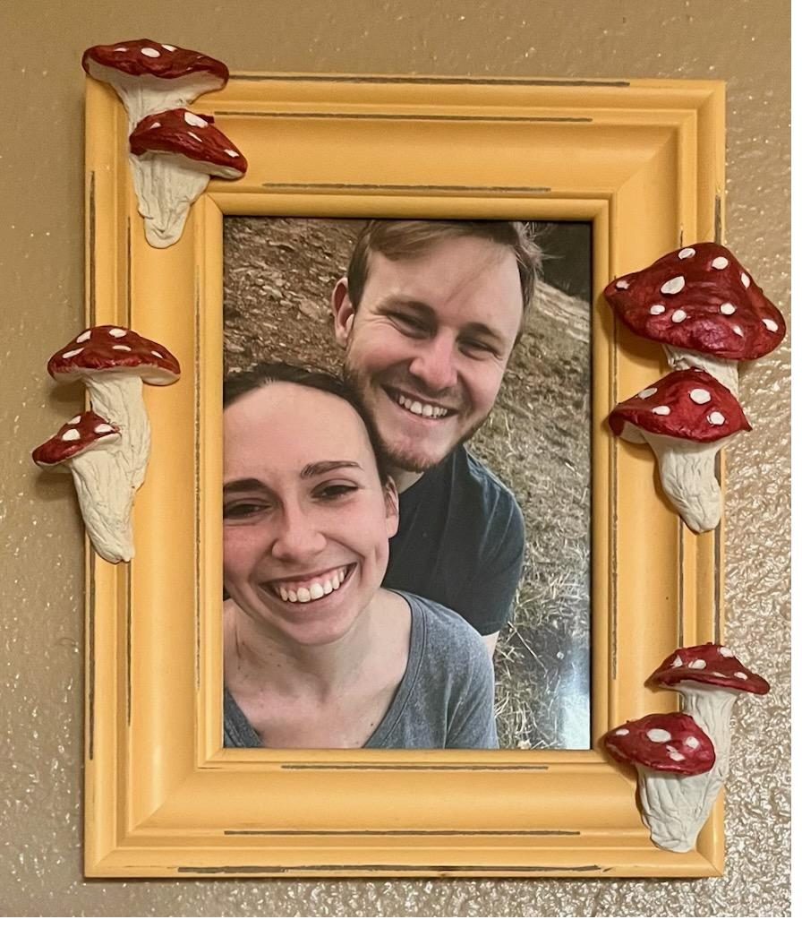 Handcrafted mushroom picture frames